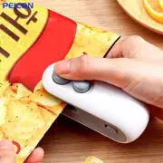 Rechargeable 2-in-1 mini heat sealer & cutter for snack and food storage bags.
