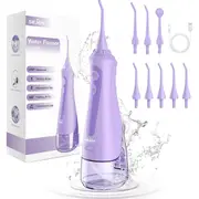 Dental Oral Irrigator Floss Water Cordless Water Pick Teeth Cleaner Purple