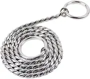 Dog Snake Chain Choke Collar P Chock Metal Chain Pet Collars Necklace Walking Training Pet Supplies for Small Medium Large Dogs (Silvery, One Size)