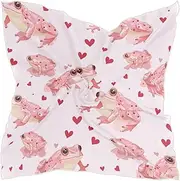 [sanluoli] Frog Rose Gold Valentine's Day square silk scarf pashmina cute for indian for christmas scarf bufandas para mujer para frio, Frog Rose Gold Valentine's Day
