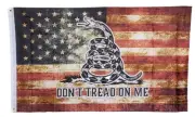 3x5 USA Flag Gadsden Dont Tread on Me Tea Stained Flag FAST SHIP By FanzofSportz