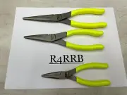 Snap-On Tools USA NEW 3 Piece HI-VIZ Soft Grip Needle Nose Pliers Lot Set