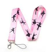 4 Piece High Quality Mobile Phone Strap Fashion Ballet Girls Pattern Badge Holder Lanyard Key Chains Strap