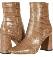 WOMEN'S SAM EDELMAN CODIE ANKLE BOOTS, CEDARWOOD PATENT, CROC, SIZE 8.5 M NIB