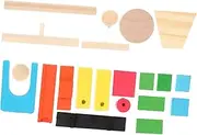 MUSISALY 1 Set 19Pcs Wooden Domino Blocks for Creative Building for Development Fun Educational Plaything for Enhanced Coordination and Cognitive Skills