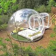 13FT Transparent Outdoor Tent, Luxury Single Tunnel Eco Bubble House Camping Tent, Inflatable Bubble Tent for Family Backyard Stargazing Party