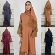 Dubai Lace Abaya Muslim Women Maxi Dress Kaftan Dress Islamic Party Gown Caftan
