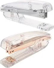 SEWACC 2Pcs Stapler Portable Hand Staplers for Desk Use Stylish Office Accessories for Home School and Travel Binding Tasks