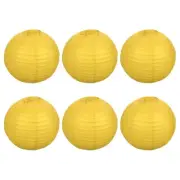6pcs 12 Inch Folding Hanging Paper Lanterns for Wedding Home Party Yellow