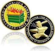 Dumpster Fire Challenge Coin Funny Desk Accessories Hilarious Coworker Go Away Token Hilarious Medallion Inspirational Office Gifts Staff Appreciation Gifts for Men Women