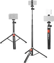 [NEEWER] Phone Tripod for Cell Phone & Camera with Remote, 62.9" All Metal Selfie Stick Travel Vlog Tripod Stand for iPhone with Phone Holder, Portable Camera Tripod for Canon Sony DLSR GoPro, TS05
