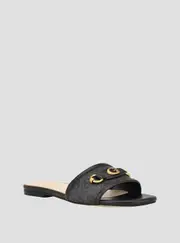 GUESS Women's Black Logo Hammi Slide Sandal Size: 7