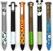 Twice as Nice 2 Color Click Pens - Cute Creatures - Set of 6