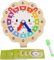 Learning Clock for Kids - Funny Color Matching Game Teaching Clock - Numbers Clock Model Toy Wooden Kindergarten Toy for Kids Over 3 Years Old