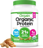 Orgain Organic Vegan Protein Powder, Peanut Butter - 21G Plant Based Protein, 7G