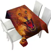 Charging Leo Artistic Painting of a Lion Tablecloth
