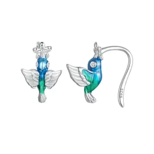 Bamoer 925 純銀綠色蜻蜓耳釘鍍白金昆蟲耳環女士派對高級珠寶禮物