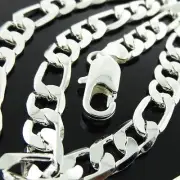 Necklace Chain Real 925 Sterling Silver S/F Solid Mens Italian Link 60cm 24"