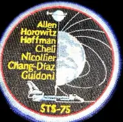 NASA STS-75 Mission Embroidered Patch With Astronaut Names