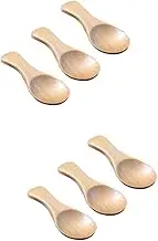 Cabilock 2sets Wooden Salt Spoons Mini Milk Powder Spoon Short Handle Ice Scoop Tea Scoop 3pcs*2