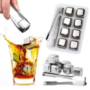 Stainless Steel Ice Cube Ice Block Set Of 8 Wine Spirits Whisky Beer Cold Drinks Reusable