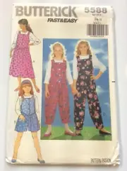 Butterick 5588 Girls' Jumper, Jumpsuit & Top.... (see details) Sizes 7-8-10