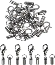 10Pcs Cord End Caps, 2.5Mm End Caps Barrel Beads Kumihimo End Caps Iron for Leat