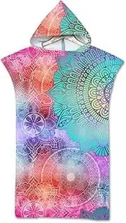 Adult Beach Towel,Microfiber Hooded Bath Towel,Changing Towel Robe,Wetsuit Changing,Towel Poncho Blanket for Beach Surfing Swimming Bathing,75x110cm (Style 5, One Size)