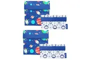 4pc Sachi Reusable Sandwich Snack Lunch Travel Pouch Pocket Bag Outer Space Set