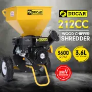 Ducar 7HP Wood Chipper Shredder Mulcher Grinder Petrol Upright Grinder Yellow