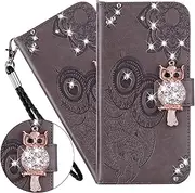 iPhone 6S Plus / 6 Plus Case, iPhone 6S Plus Mobile Phone Case Glitter Diamond Owl Flower Embossing Flip Case PU Leather Cover Magnetic Protective Stand Mobile Phone Case for iPhone 6S