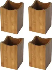 4 Pack Bamboo Cooking Spatula Utensil Holder Chopsticks Flatware 3791x4