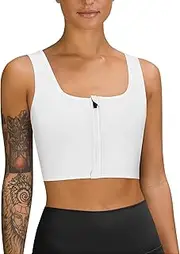 [Gotoly] Bustier Women's Chest Binder Transgender Tomboy FTM Trans Breathable Chest Binder Full Breast Corset Top with Zip