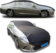 Half Car Cover for Chevy Monte Carlo 2005-2007,Outdoor Sun-Proof car Windshield Tarpaulin Custom Oxford with Windproof Rope|Snowproof Breathable Dustproof Car Top Cover