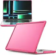 Compatible with MacBook Pro 16" 2021/2023 A2485/A2780/M3 A2991/Pro 16" 2024 M4 A3403 Dual Layer Heavy Duty Protective Plastic Hard Shell Case,Anti-Fingerprint Soft TPU Bumper.Rose