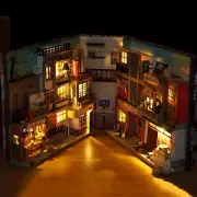 DIY Japanese Street Book Nook Kit, Miniature Dollhouse with Furniture