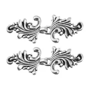 Cloak Clasp, 2 Pairs Sew on Fasteners Hooks and Eyes Clasps(Silver)