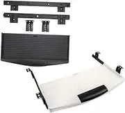 JEWEDECO 2 Sets Adjustable Keyboard Tray with Sliding Platform Ergonomic Rail Desk Extender for Office Use Minimalist Design with Handy Pen Holder for Enhanced Comfort