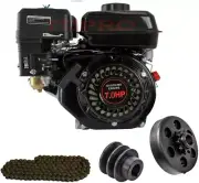 7HP Recoil Start Petrol Engine OHV Horizontal Shaft Go Kart Motor Lawn Mower ATV