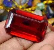 Natural BURMESE Red Ruby Emerald Cut 40 Ct+ Certified Loose Gemstone AAA