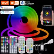 24V RGB LED Neon Strip Lights Rope Bluetooth WIFI Music Control Bar Sign Lights