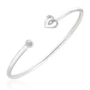 Zamel's Sterling Silver Round Brilliant Cut 0.1 CARAT tw of Diamonds Bangle