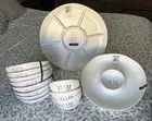 Rae Dunn 14 Piece Melamine Dinner Snack Serving Set Salsa Dip Trays & Bowls NWT