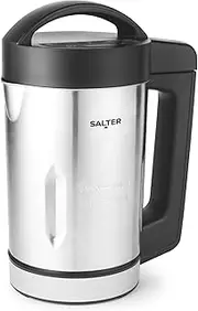 Salter EK5118V2FVDE Digital Soup Maker 1.6L Soup Ideal for Large Cooking 5 Settings (Smooth, Chunky, Drinks, Keep Warm, Mix/Clean), Overflow Sensor, 900W, Aluminium, Bla