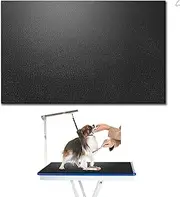 Nuanchu Dog Grooming Table Mat Pad, Non Slip Black Foam PVC Surface, 35.43 x 23.62 Inch, Ideal for Home Pet Grooming, Easy to Clean and Durable Pet Table Mat for Home Use