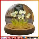 Artificial Tulip Flower Night Light LED Bedside Lamp Christmas Gifts (Blue)