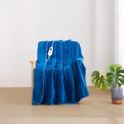 Dreamaker Coral Fleece Heated Throw Classic Blue