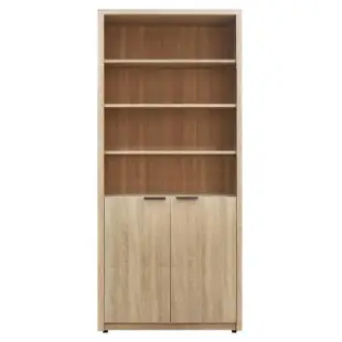 【A FACTORY 傢俱工場】免組裝木心板 2.7尺二門書櫃/置物櫃/收納櫃/展示櫃(附活動隔板4入)