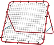 Everfit Football Net, 3 Pockets Practice Sports Nets Soccer Portable Softball Training Aid Netting Target Rebounder Screen Backyard Indoor Outdoor Camping Equipment, with Carry Bag Lightweight Red