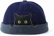[ANMUR] Brimless Beanie Hat for Men & Women Fashion Cute Melon Cap Hats Rolled Cuff Sailor Skull Docker Caps for Kids & Adults (Color : Blue, Size : 54)